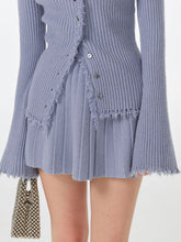 Lilac Pleat Knit Mini Skirt